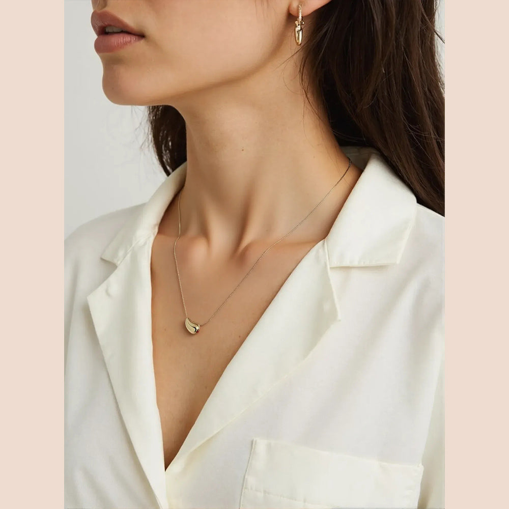 JewelMaze Stainless Steel Tear Drop Pendent Necklace - STNK 5508 Gold