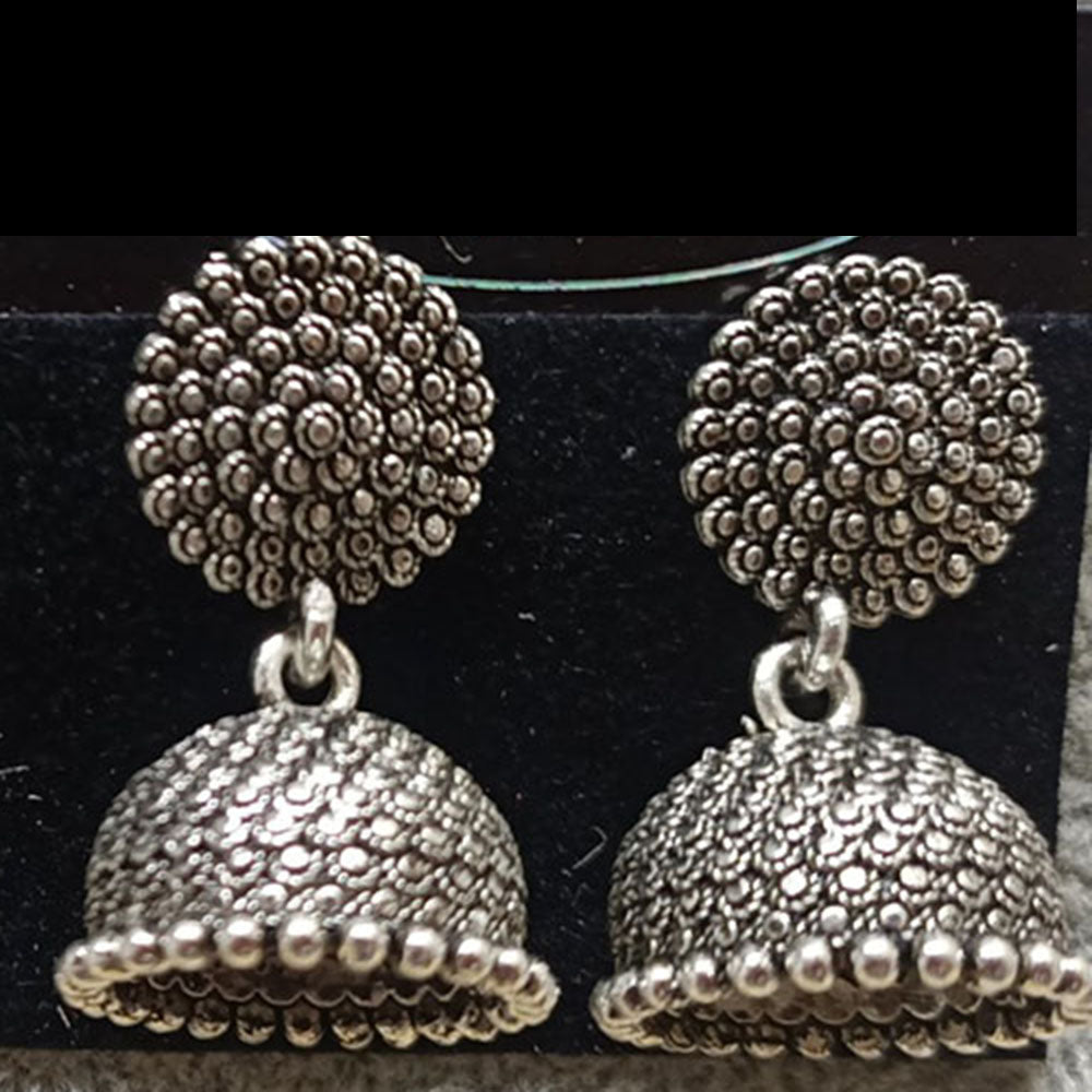 Jewelmaze Oxidized Plated Jhumki Earrings - TAHEAR83