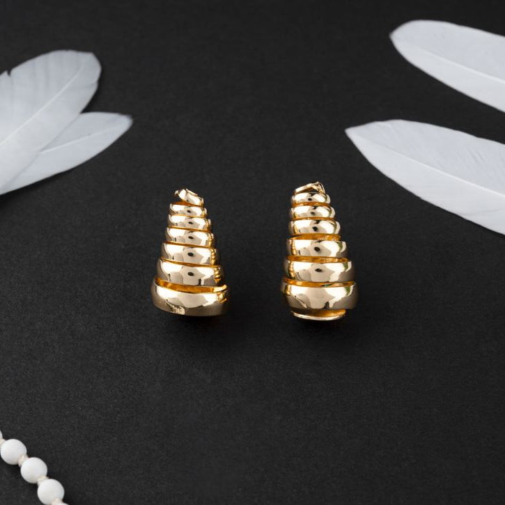 JewelMaze Spiral Water Drop Western Earring