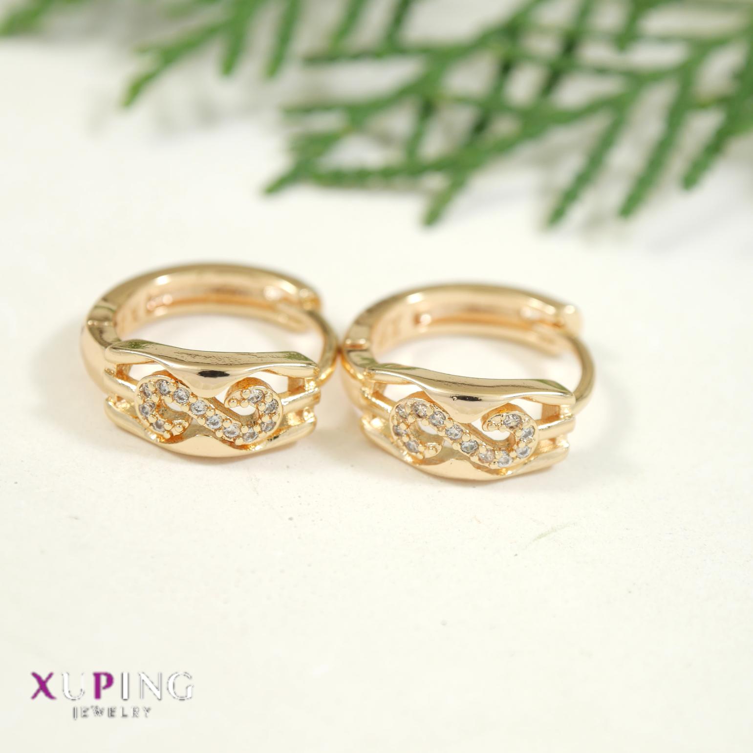 JewelMaze Gold Plated Xuping Hoops Earring