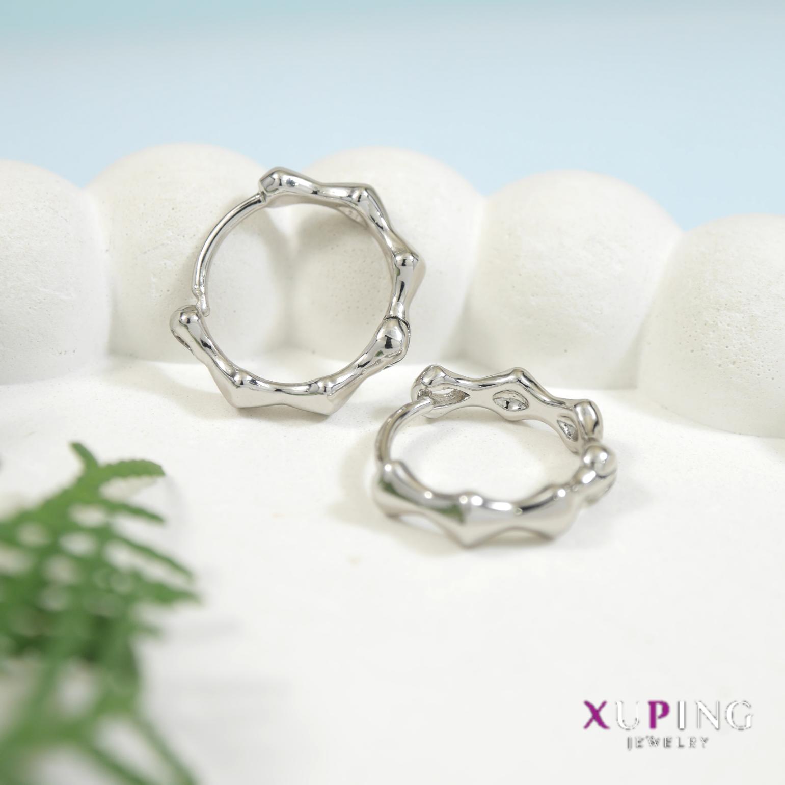 JewelMaze Silver Plated Xuping Hoops Earring