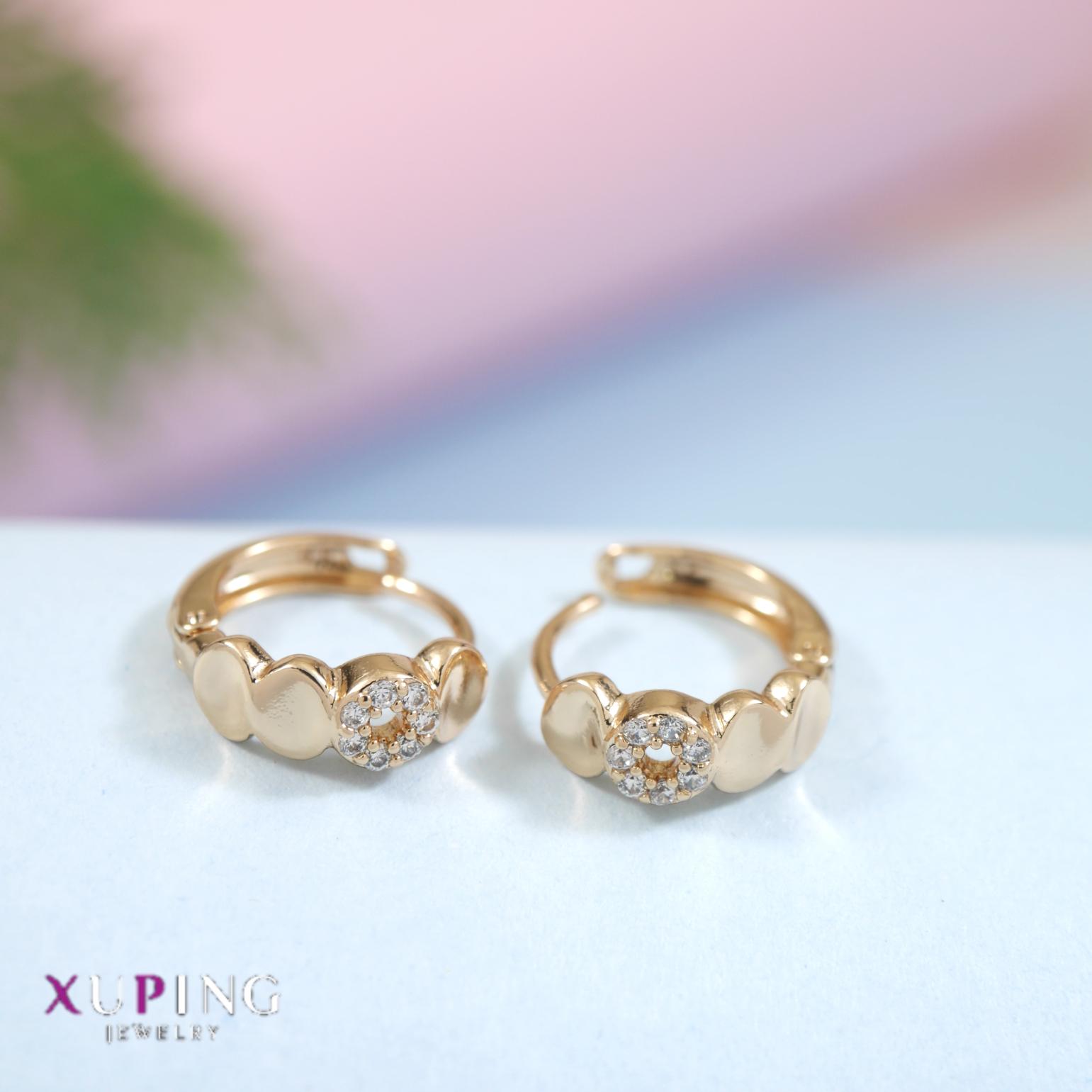 JewelMaze Gold Plated Xuping Hoops Earring