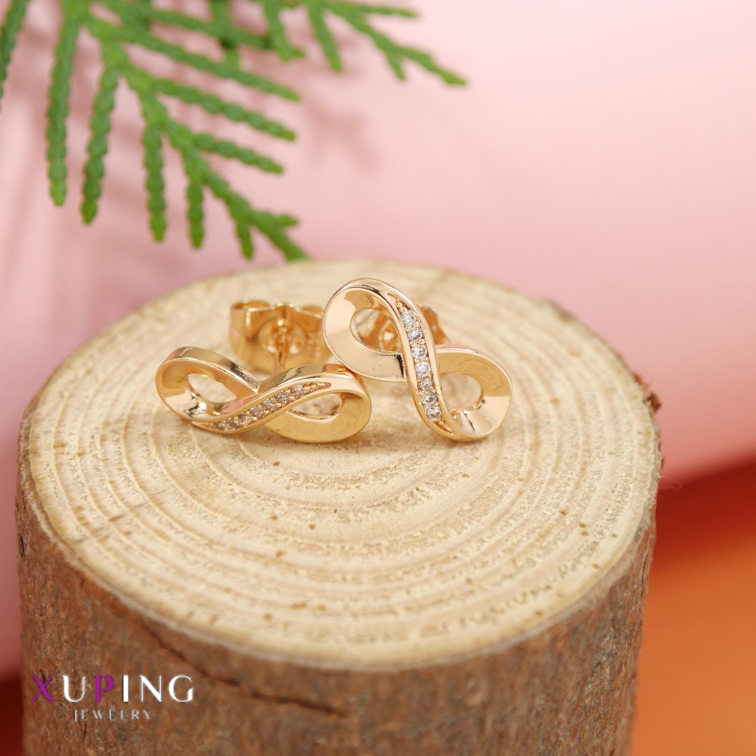 JewelMaze Gold Plated Infinity Xuping Stud Earring