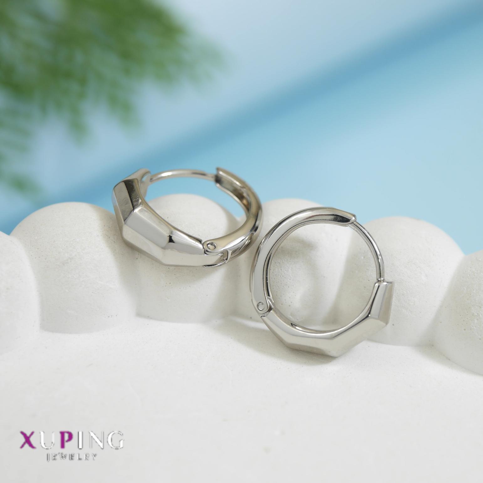 JewelMaze Silver Plated Xuping Hoops Earring