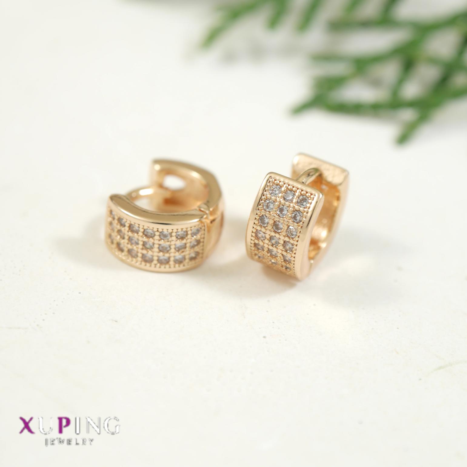 JewelMaze Gold Plated Xuping Hoops Earring