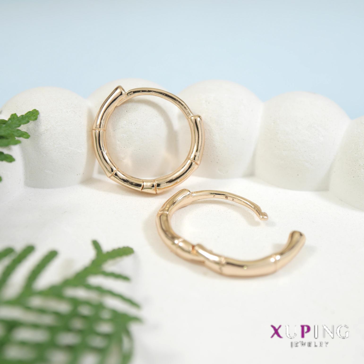 JewelMaze Gold Plated Xuping Hoops Earring
