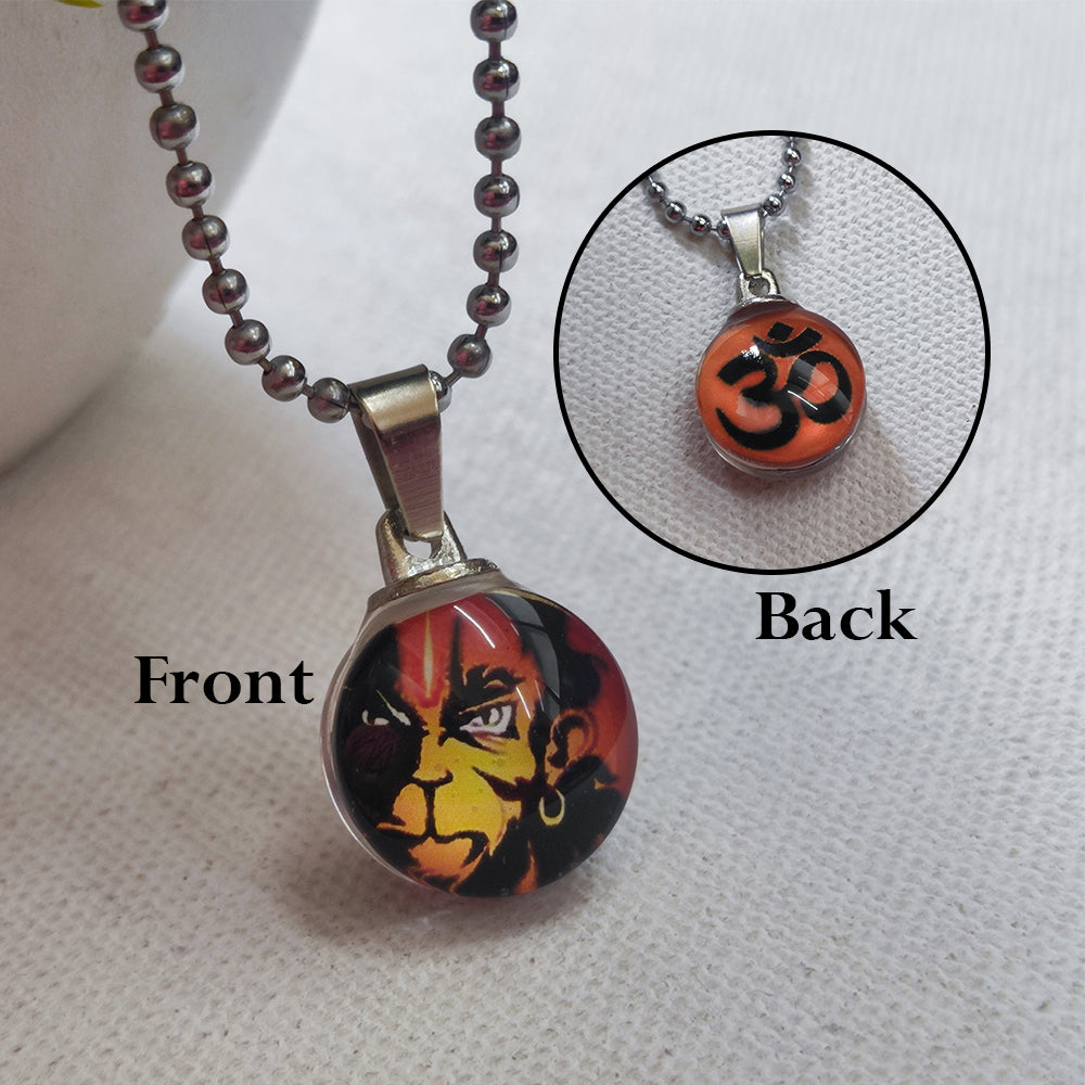 JewelMaze Silver Plated Hanuman Chain Pendant - 1404602