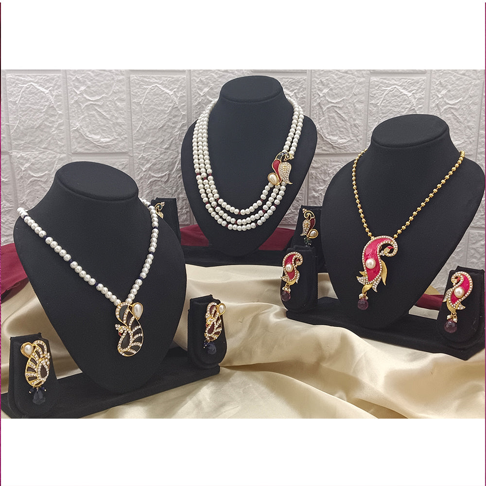 JewelMaze Set Of 3 Necklace Combo - 1005219