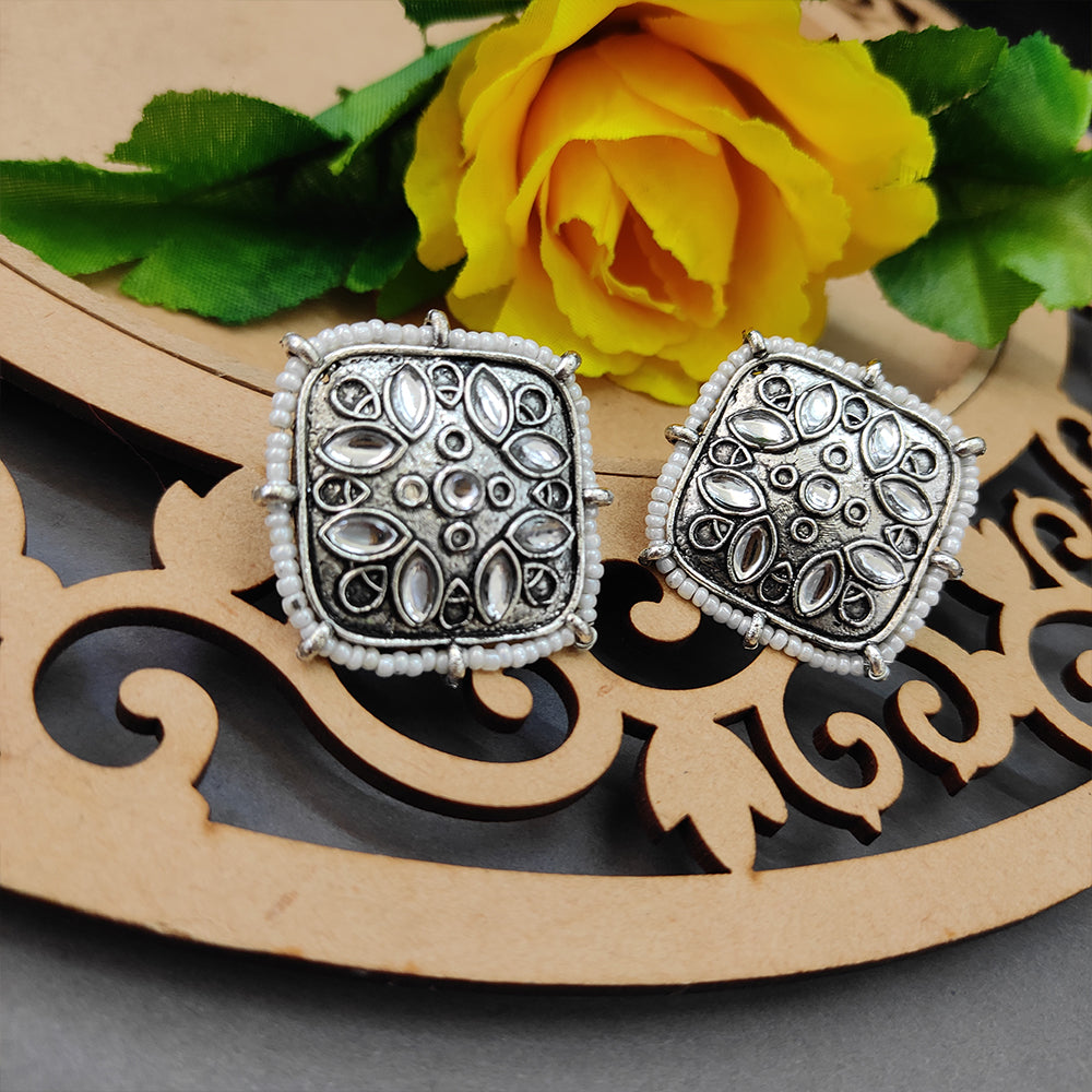 Bhavi Jewels Oxidised Stud Earring - 10161115OX