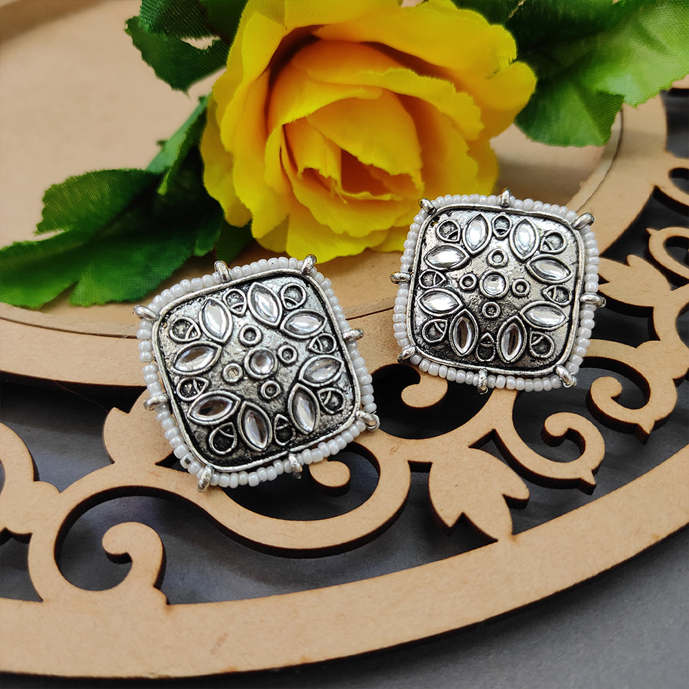 Bhavi Jewels Oxidised Stud Earring - 10161115OX