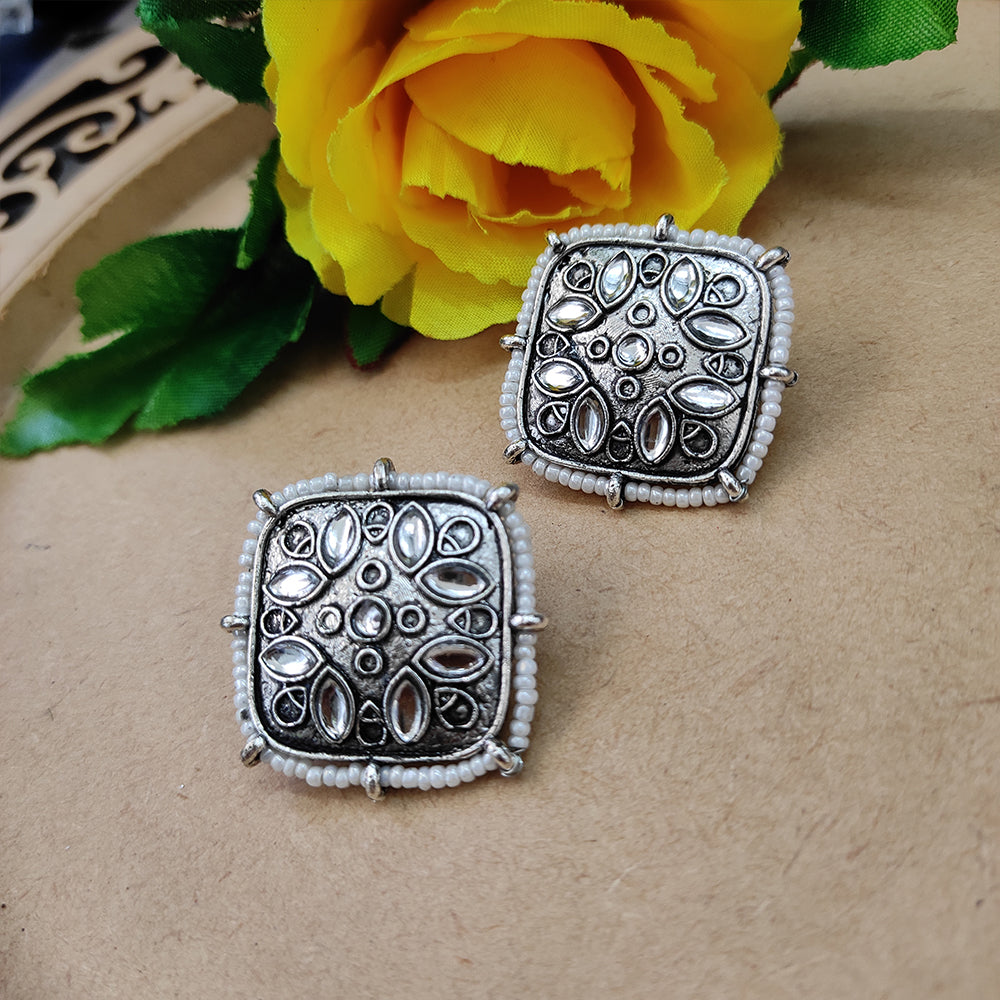 Bhavi Jewels Oxidised Stud Earring - 10161115OX