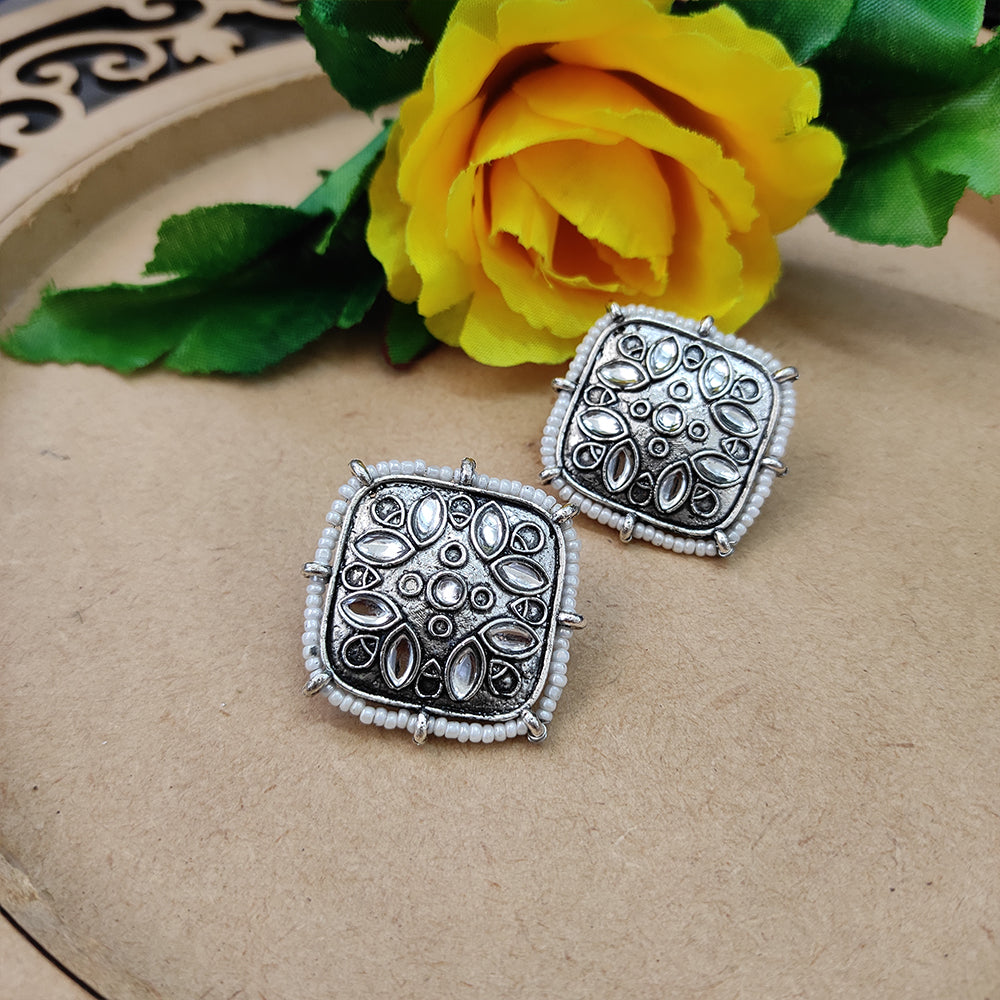 Bhavi Jewels Oxidised Stud Earring - 10161115OX