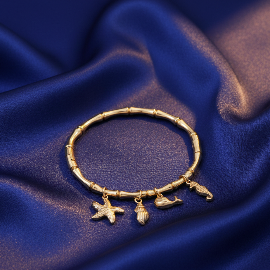 JewelMaze Demi Fine Anti Tarnish Charm Bracelet