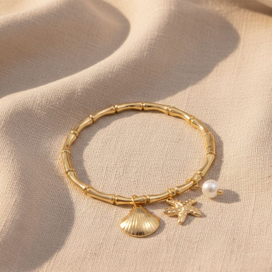 JewelMaze Demi Fine Anti Tarnish Charm Bracelet