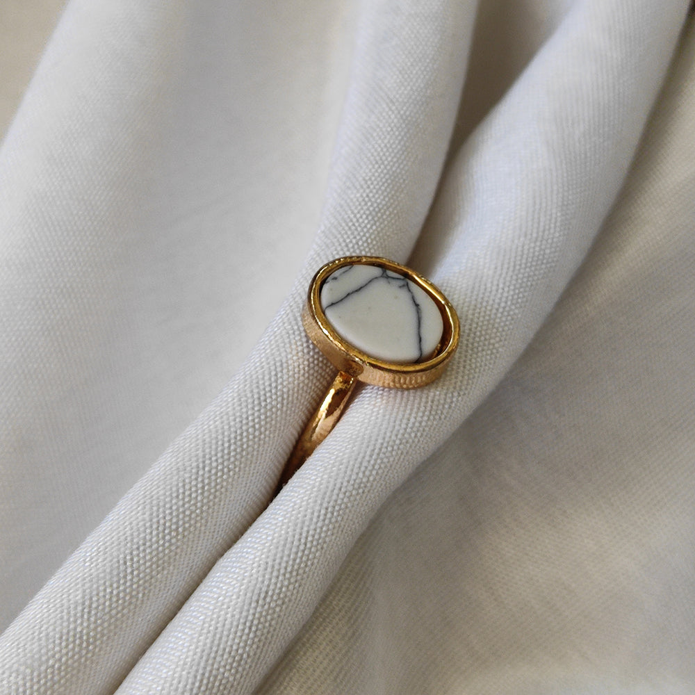 Bhavi Jewels Gold Plated White Turquoise Finger Ring - 1505575B_16