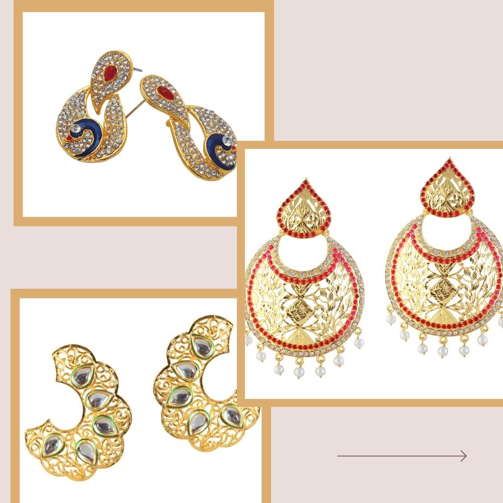 JewelMaze Set of 3 Earrings- 1005167