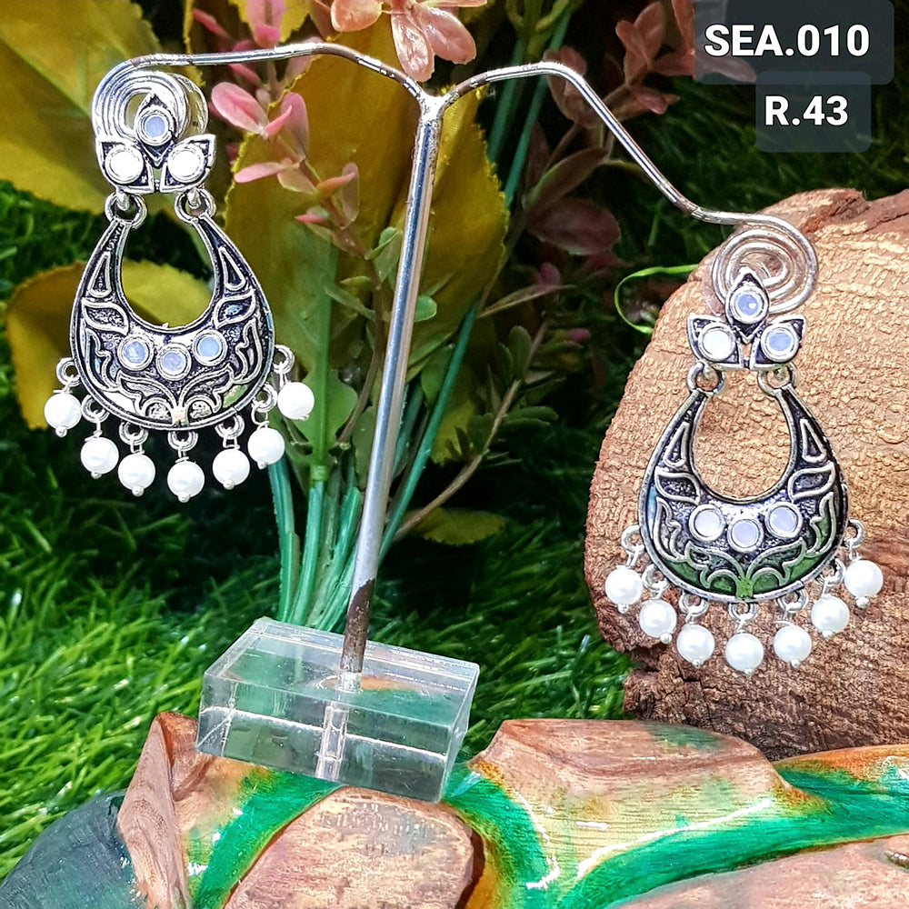 JewelMaze Oxidised Plated Dangler Earrings-AZO-DC22ER00720104