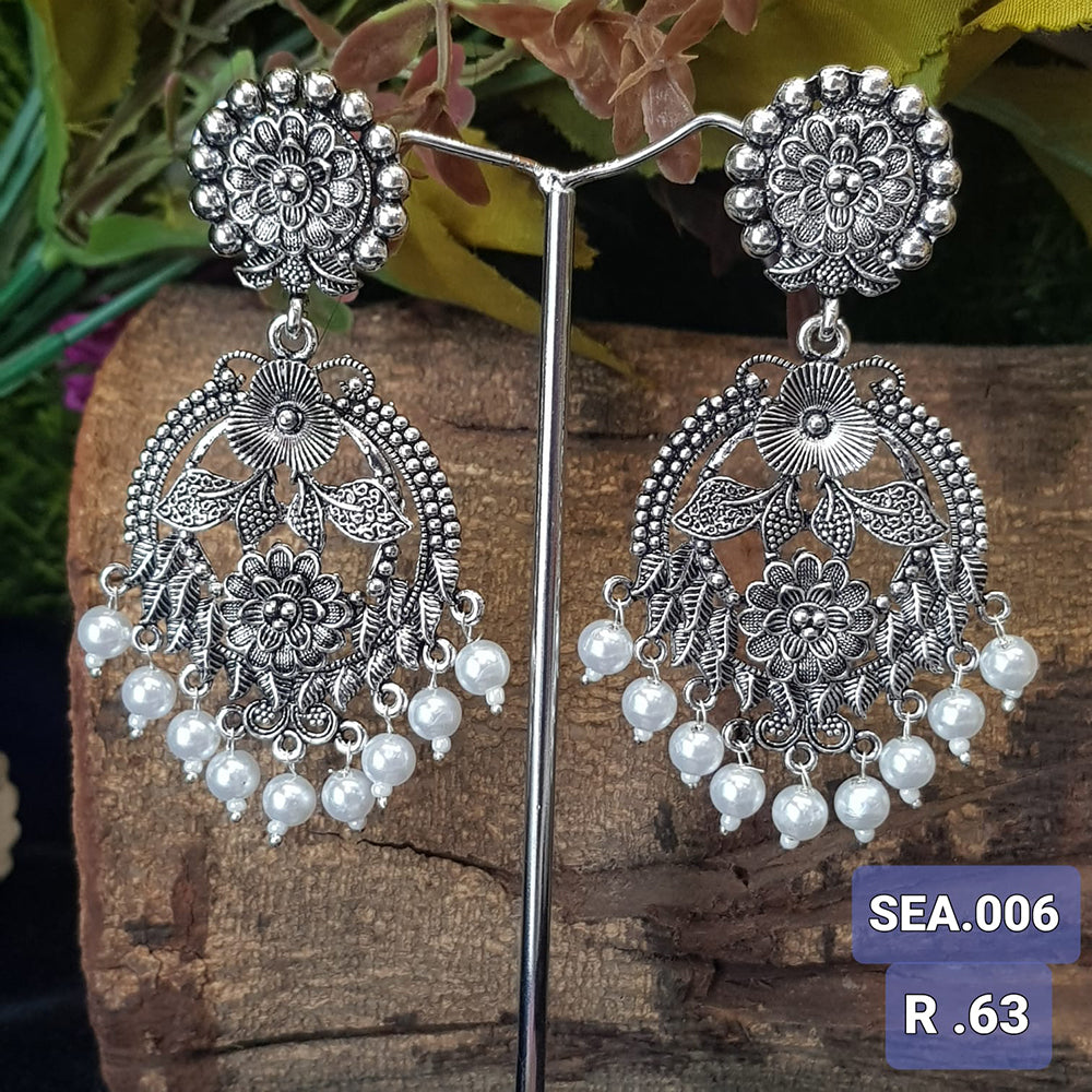 JewelMaze Oxidised Plated Dangler Earrings-AZO-DC22ER00720108