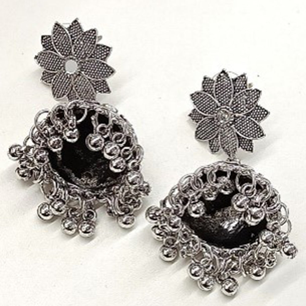 JewelMaze Oxidised Plated Jhumkis Earrings - JW-10101036OX ( Art No. 469469594001 )