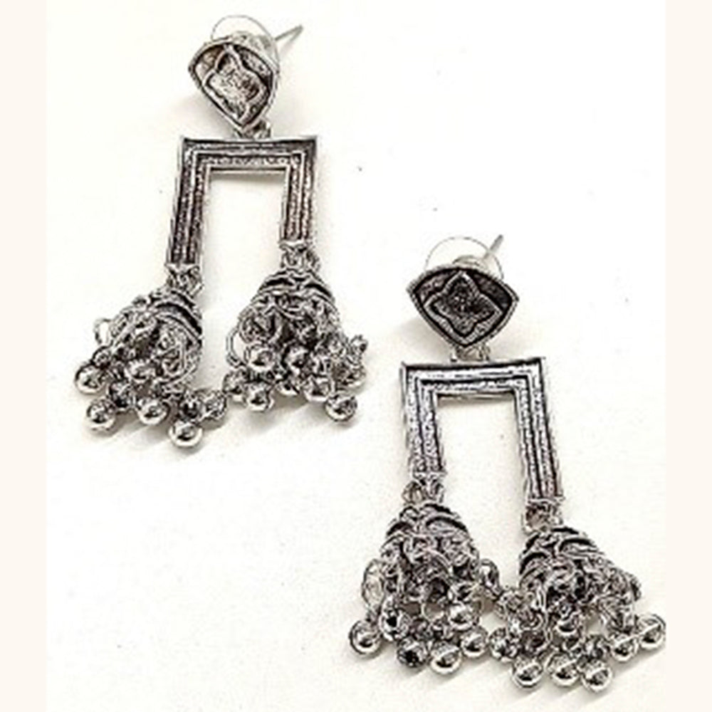JewelMaze Oxidised Plated Dangler Earrings-AZO-DC22ER00720194