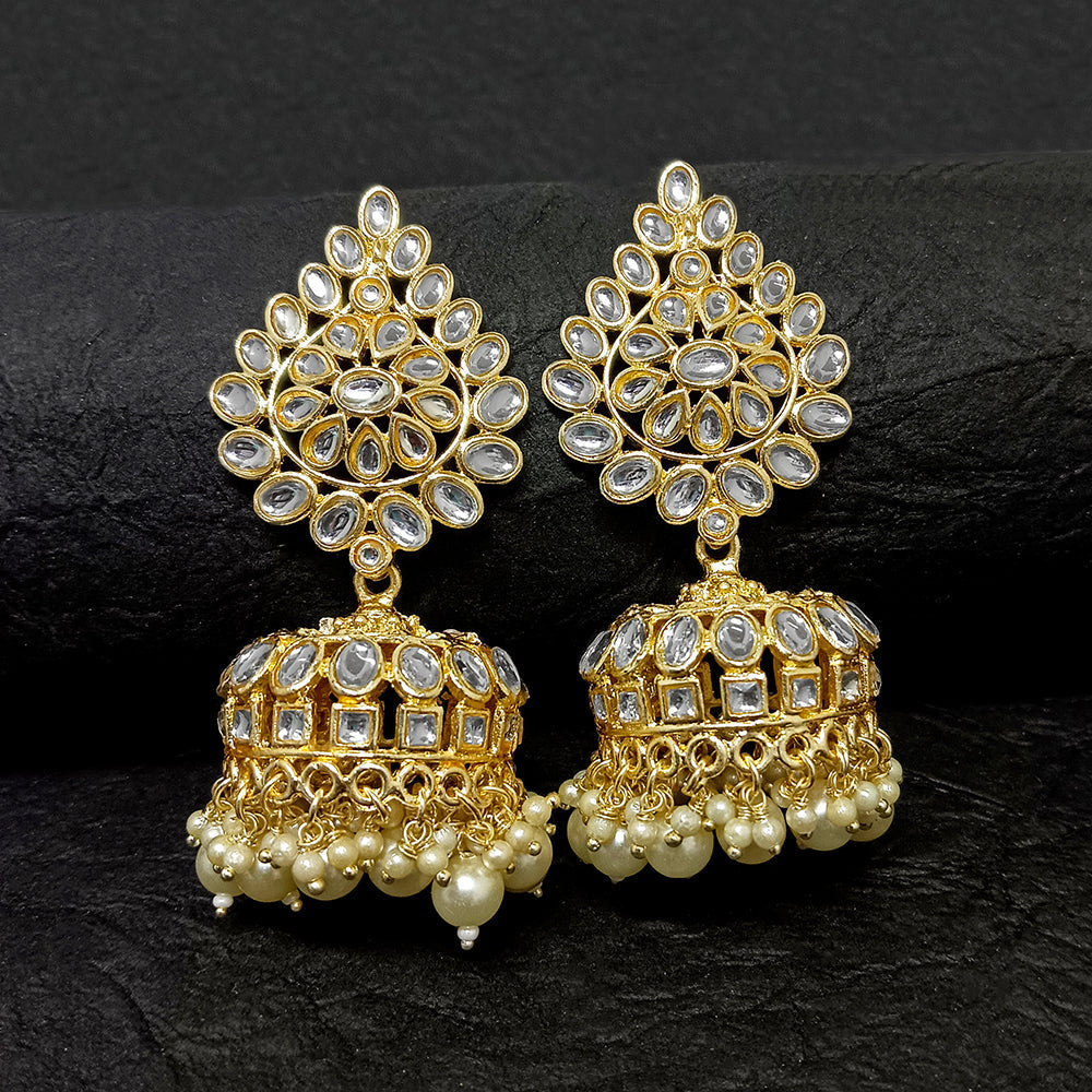 Bhavi Jewels Gold Plated Jhumki Earrings - 10101113WH