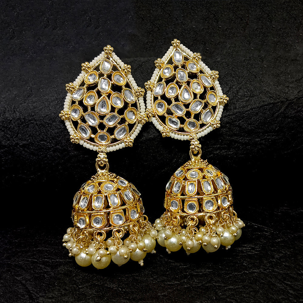 Bhavi Jewels Gold Plated Jhumki Earrings - 10101116WH
