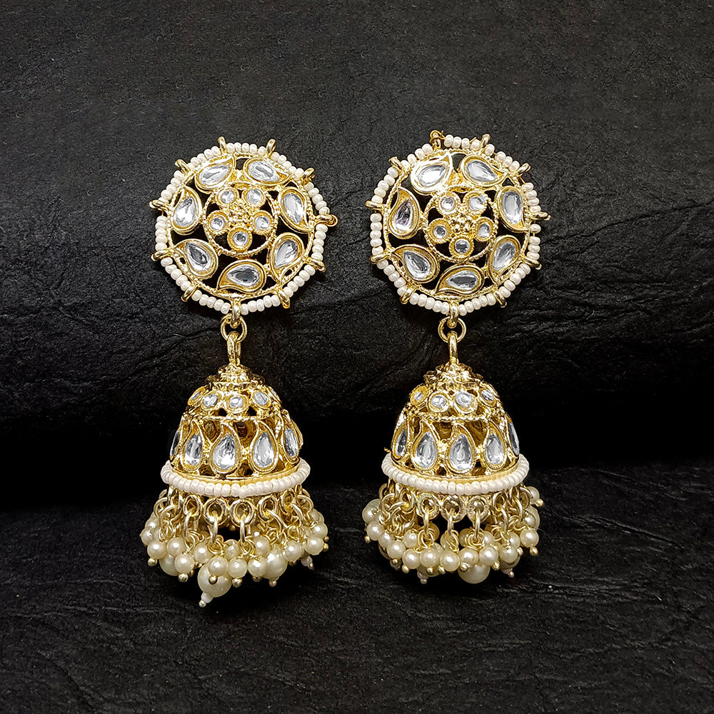 Bhavi Jewels Gold Plated Jhumki Earrings - 10101122WH