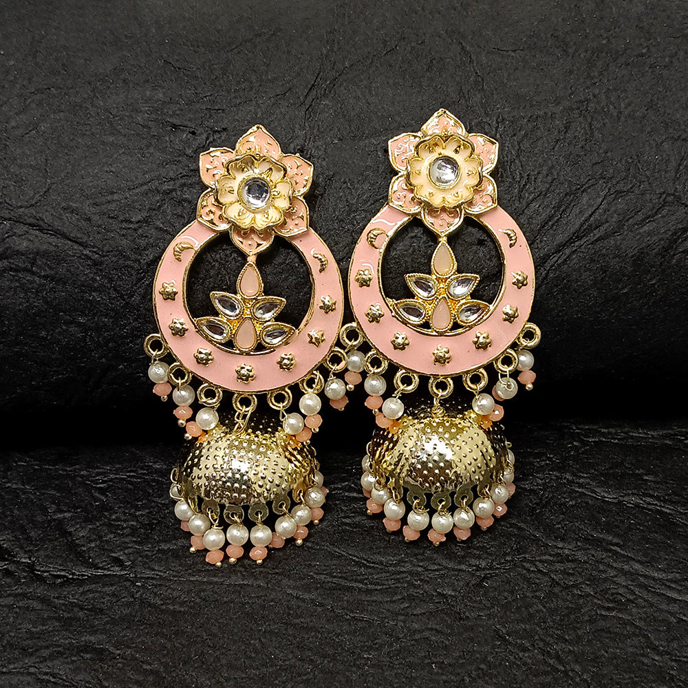 Bhavi Jewels Gold Plated Meenakari Jhumki Earrings - 10161100PE