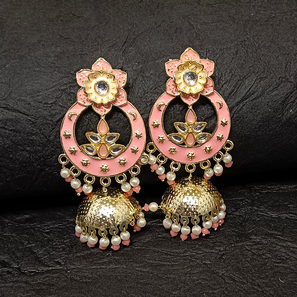 Bhavi Jewels Gold Plated Meenakari Jhumki Earrings - 10161100PK