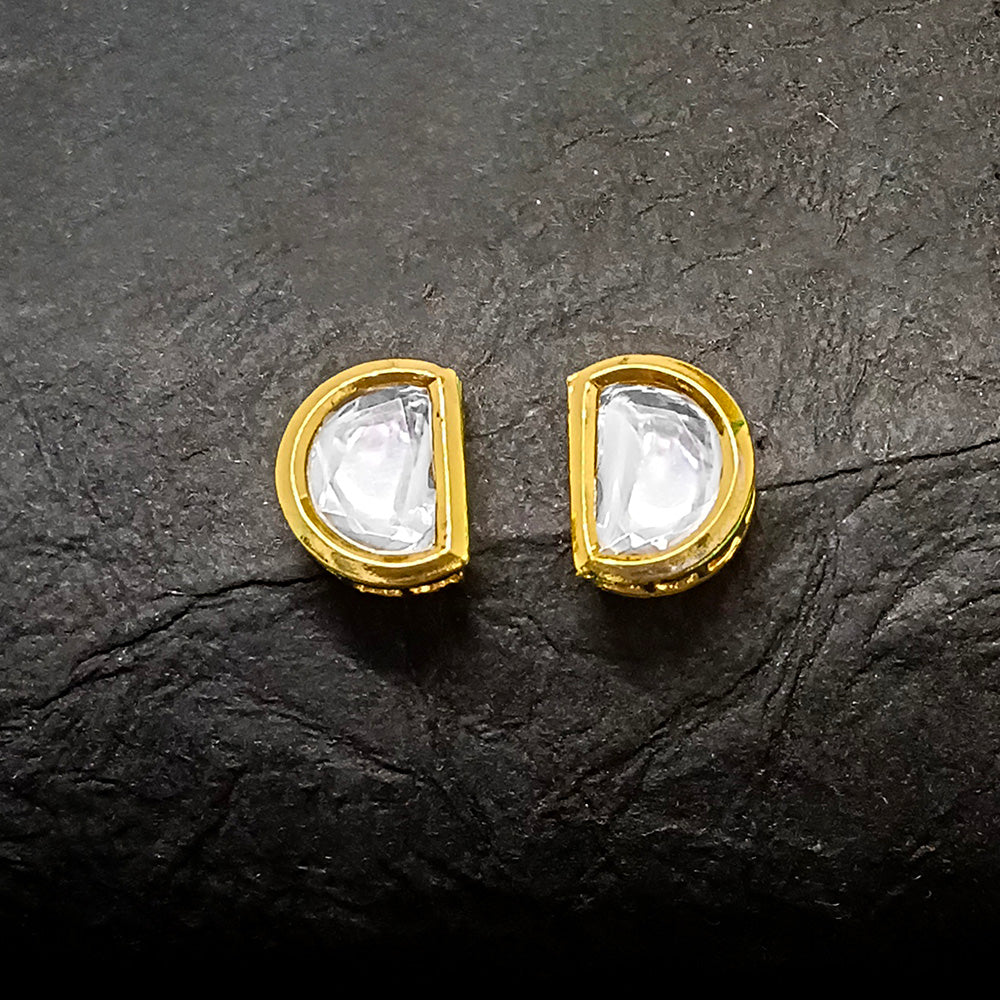 JewelMaze Gold Plated Stud Earrings - 10161110WH