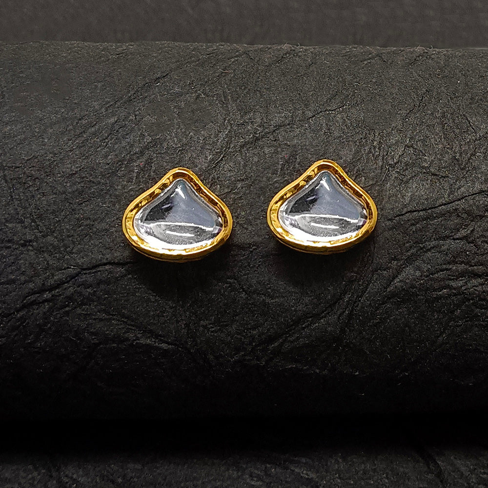 JewelMaze Gold Plated Stud Earrings - 10161113WH