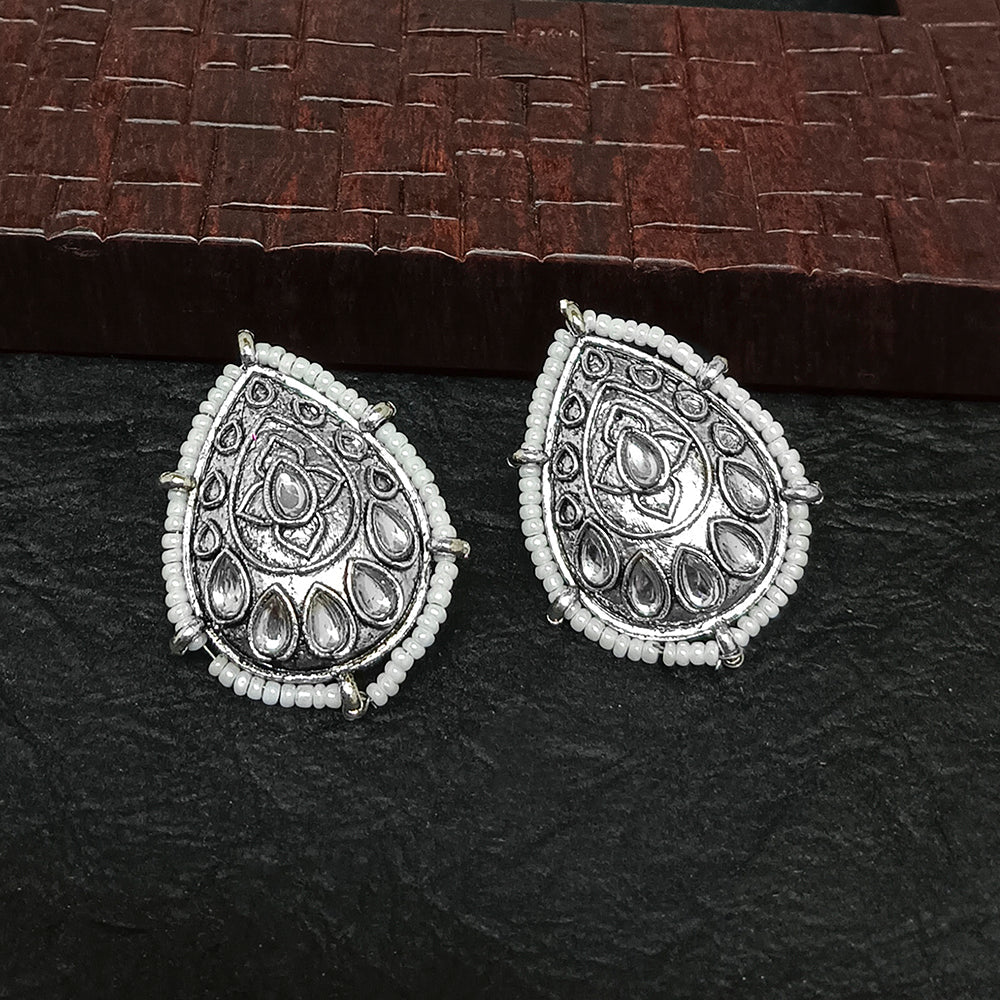 JewelMaze Oxidised Plated Stud Earrings - 10161116OX