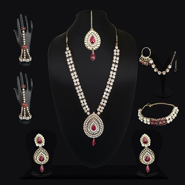 Vivant Charms Austrian Stone Bridal Set With Maang Tikka