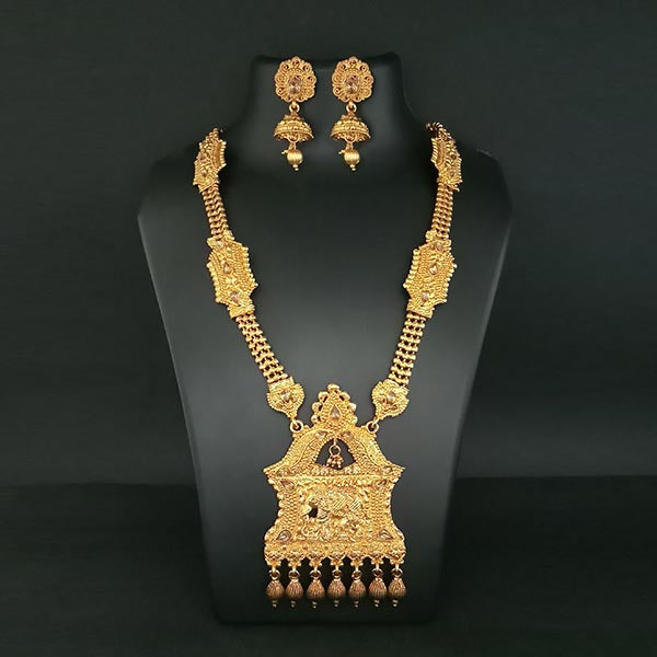 Utkrishtt Elephant Design Haram Necklace Set