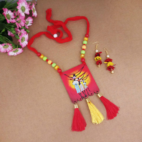 JewelMaze Digital Printed Wooden Necklace Set