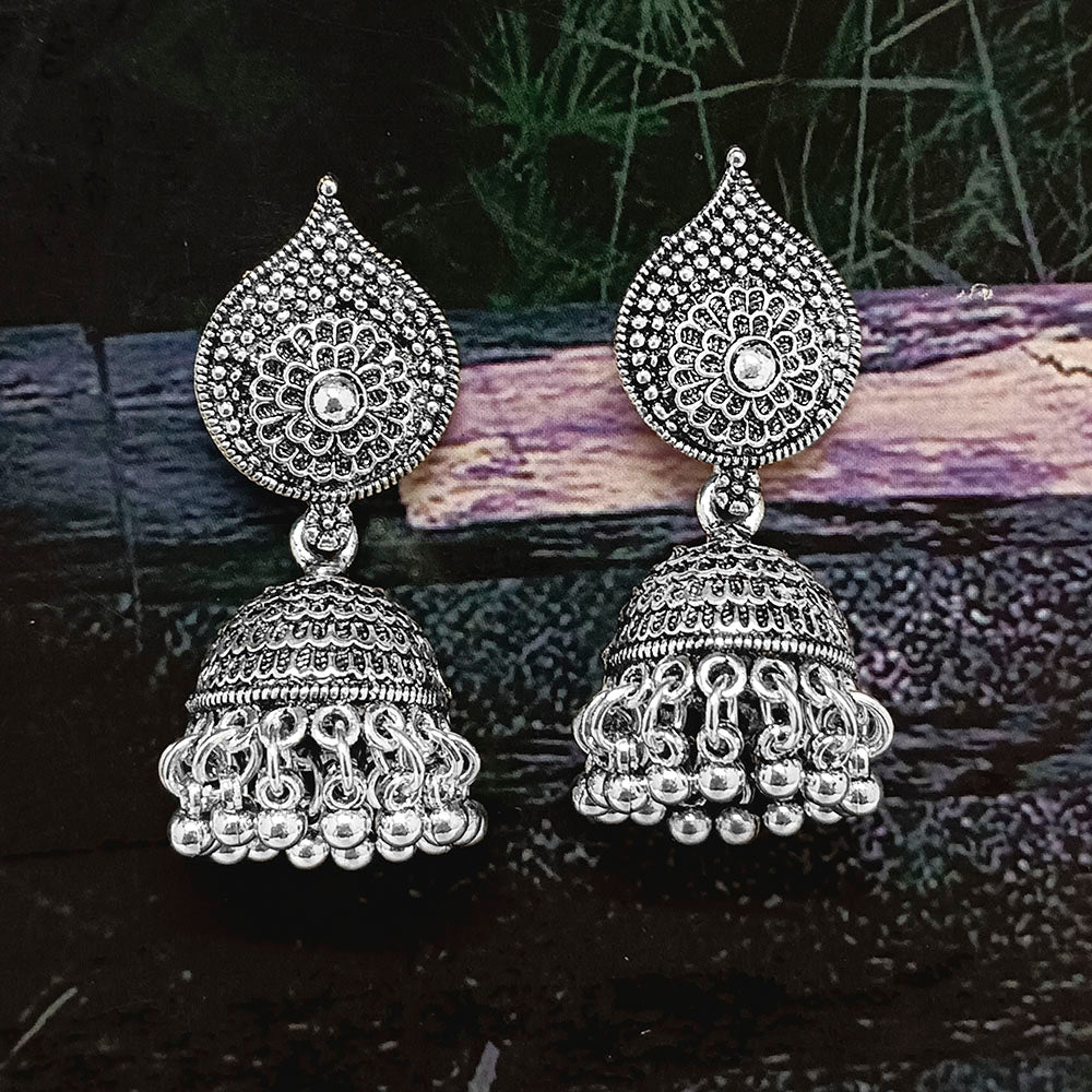 JewelMaze Oxidised Plated Dangler Earrings-AZO-JACB00820133