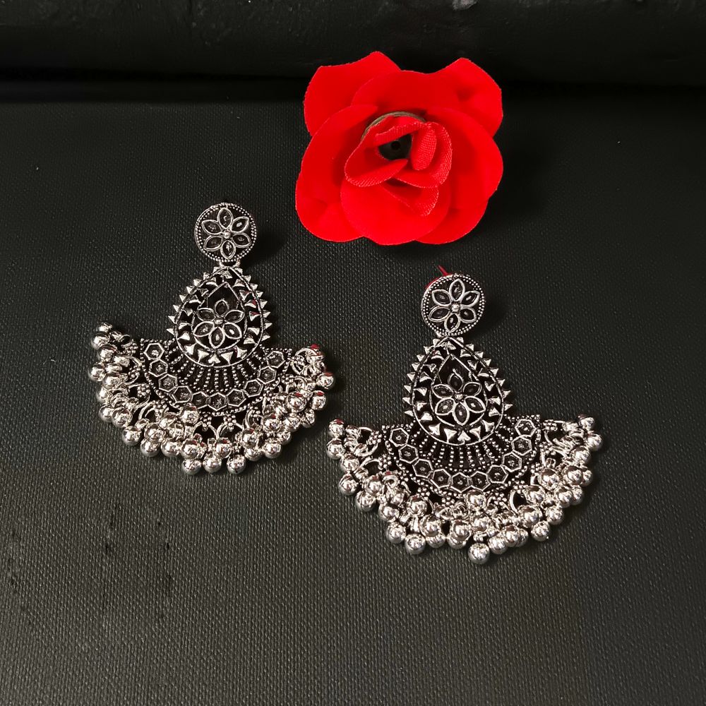 Woma Oxidised Plated Dangler Earrings - 11451080