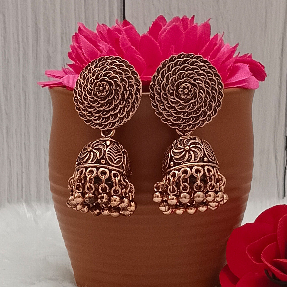 Bhavi Jewels Copper Jhumkis Earrings - 11451082RG