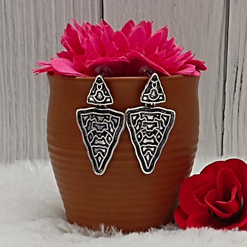 Bhavi Jewels Oxidised Plated Dangler Earrings - 11451103OX