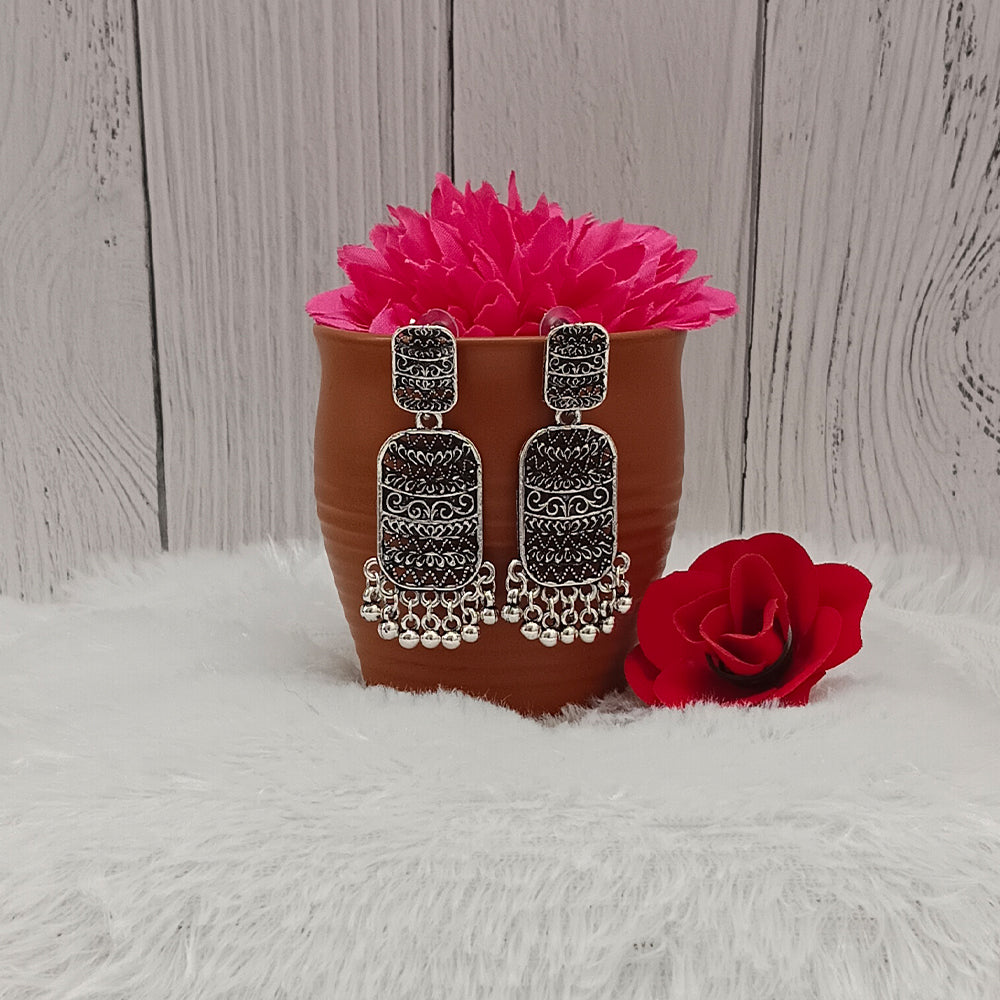 Bhavi Jewels Oxidised Plated Dangler Earrings - 11451106OX