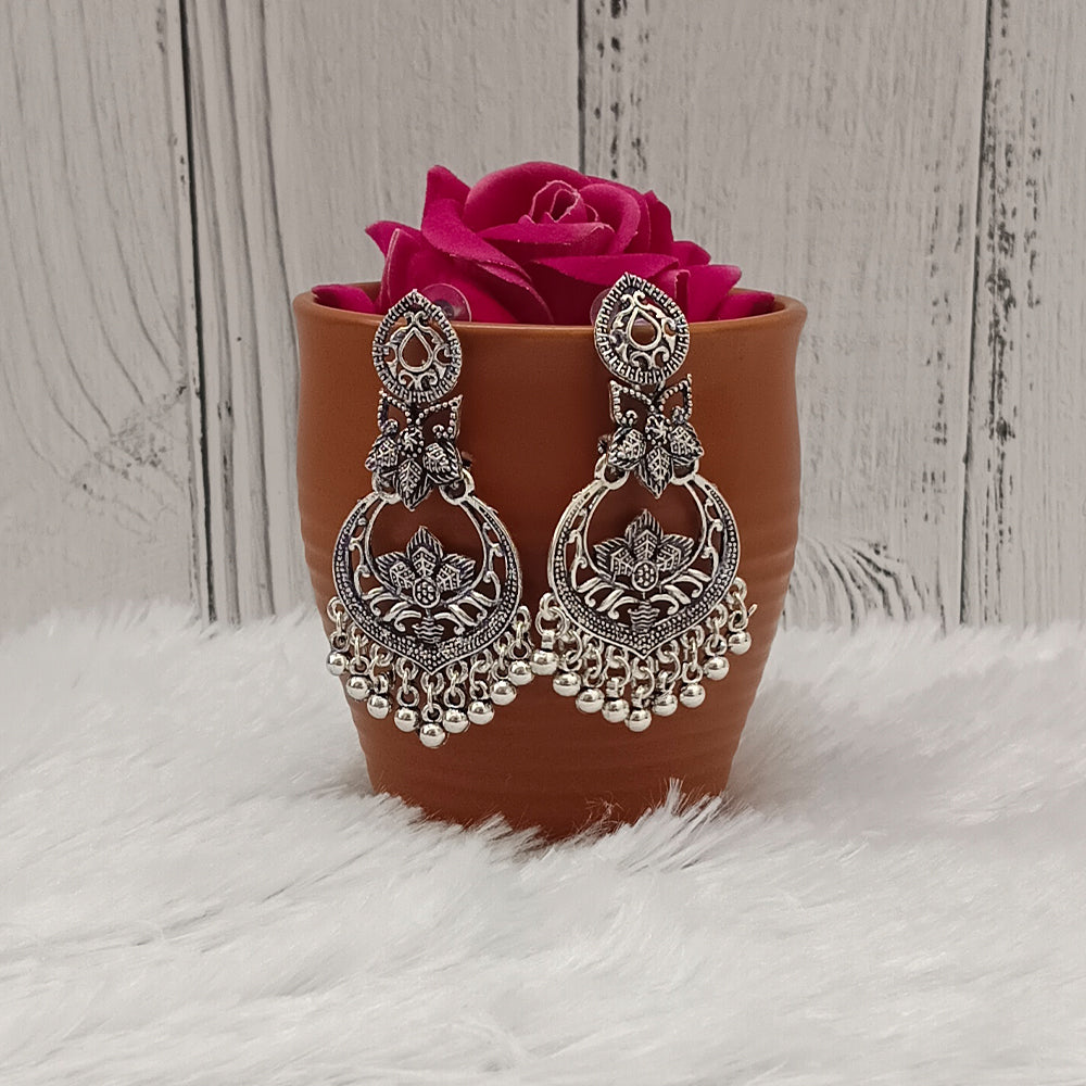 Bhavi Jewels Oxidised Plated Dangler Earrings - 11451109OX
