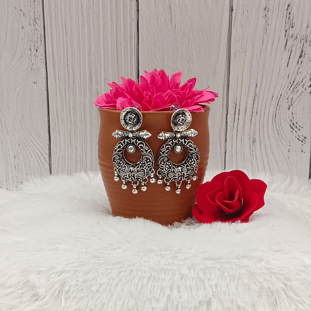 Bhavi Jewels Oxidised Plated Dangler Earrings - 11451113OX