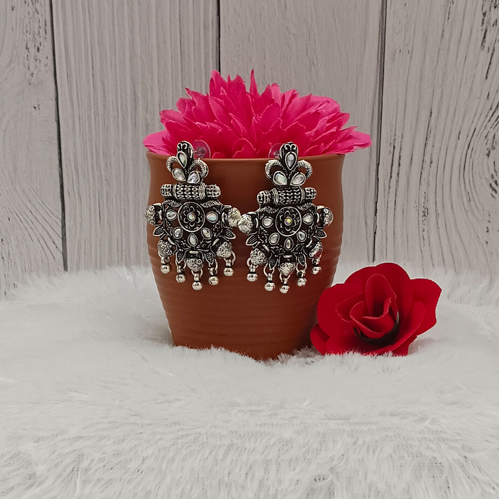 Bhavi Jewels Oxidised Plated Dangler Earrings - 11451118OX