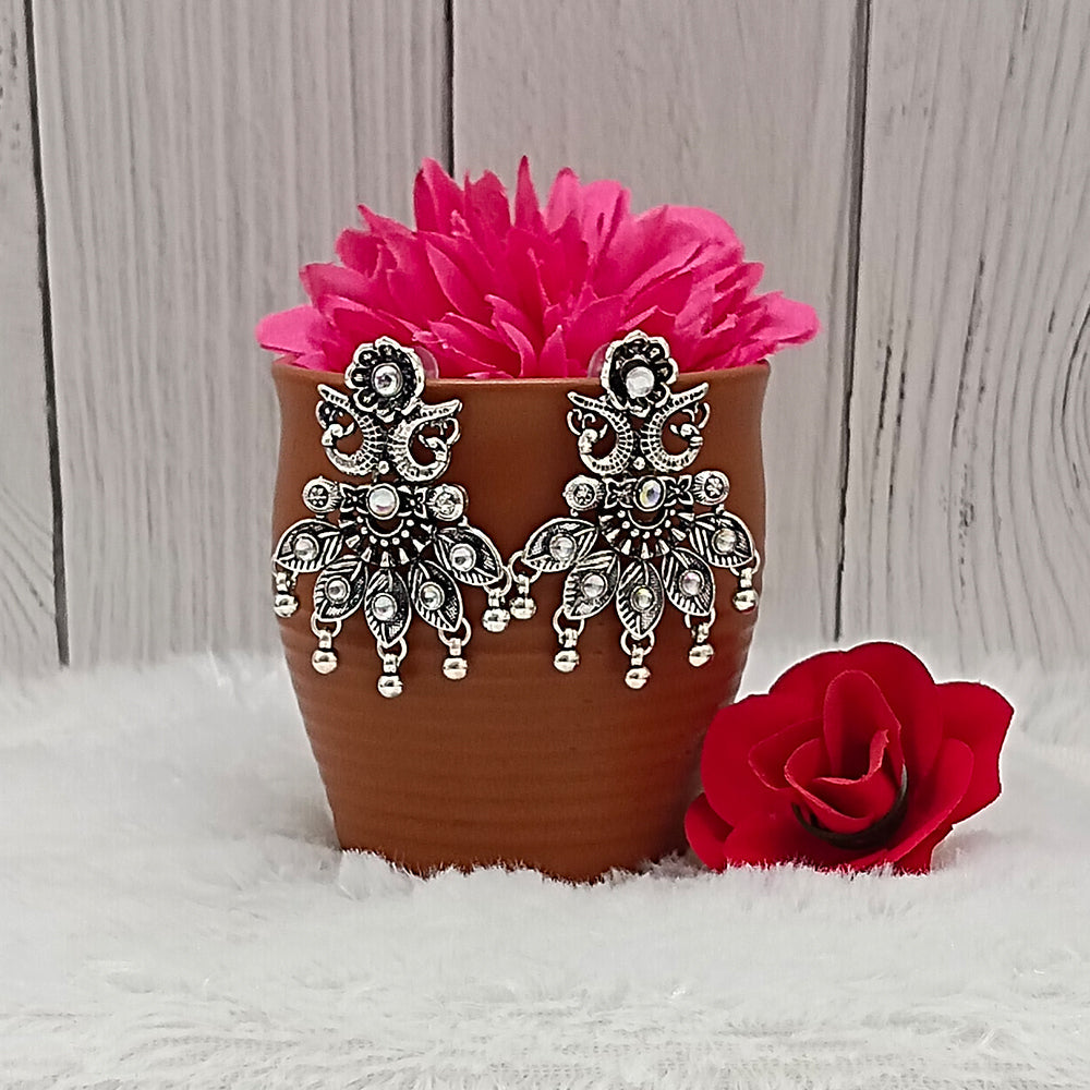 Bhavi Jewels Oxidised Plated Dangler Earrings - 11451120OX