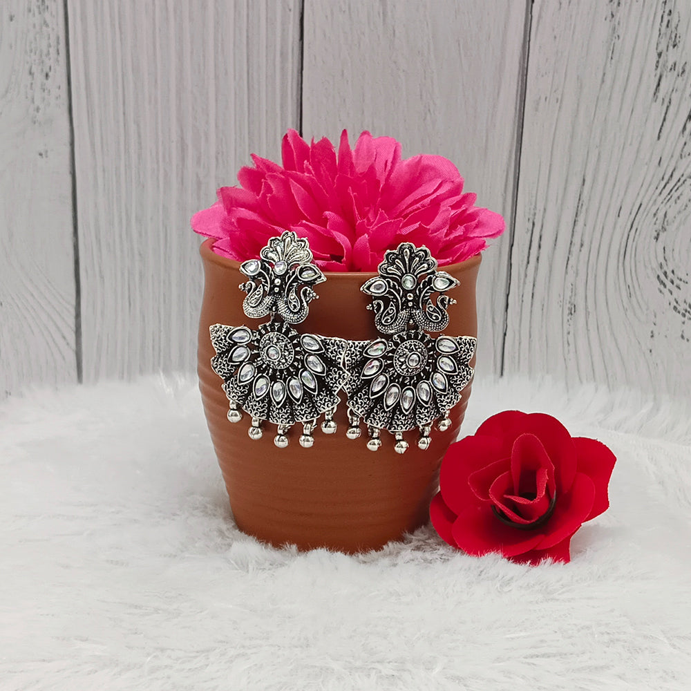 Bhavi Jewels Oxidised Plated Dangler Earrings - 11451121OX