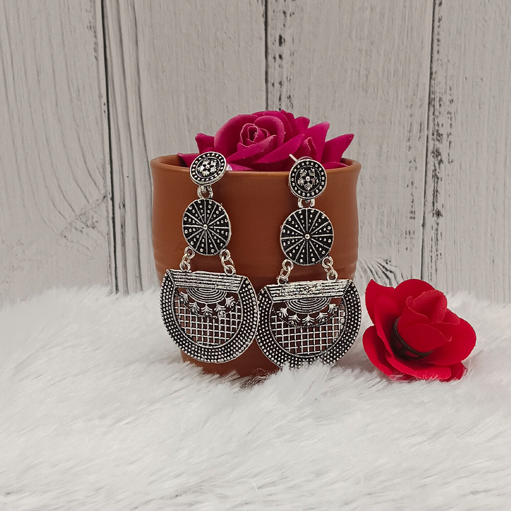 Bhavi Jewels Oxidised Plated Dangler Earrings - 11451124OX