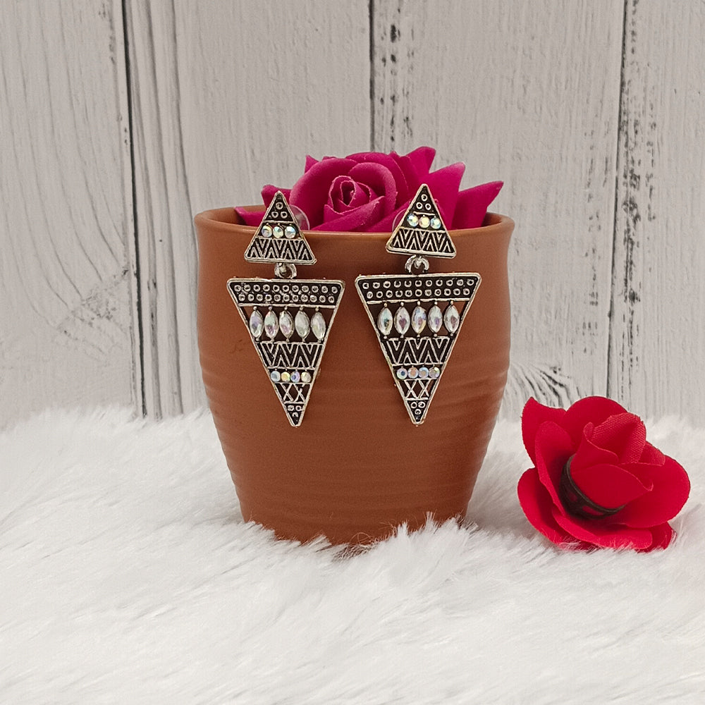 Bhavi Jewels Oxidised Plated Dangler Earrings - 11451140OX