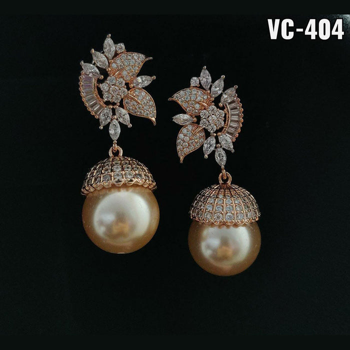 Vivah Creation Rose Gold plated AD Stone Dangler Earrings
