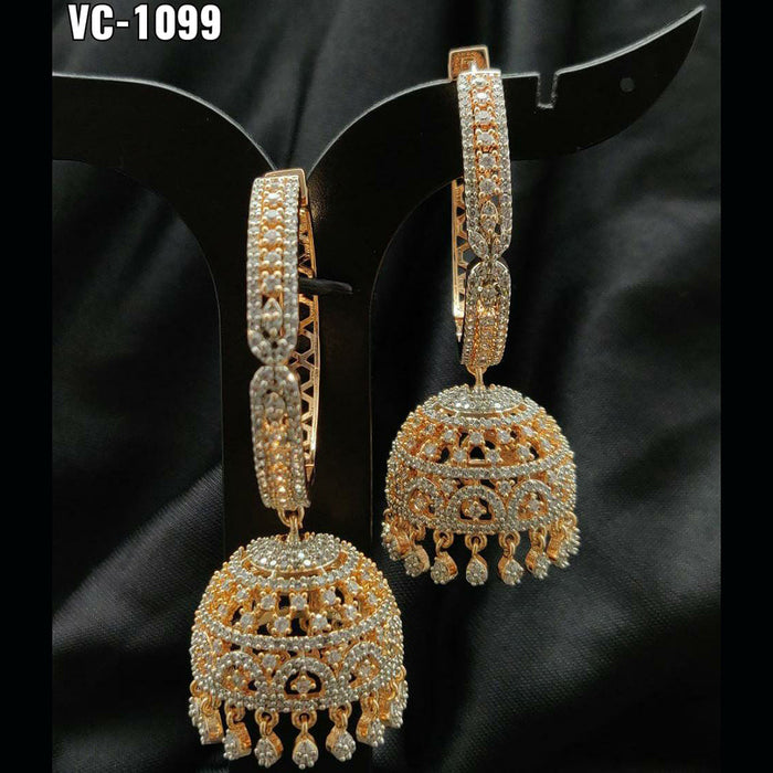 Vivah Creation Rose Gold plated AD Stone Dangler Earrings
