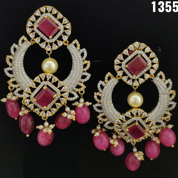 Vivah Creation Gold Plated AD Stone Dangler Earrings